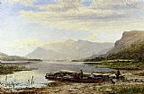 Leader Paintings - Derwentwater From Ladore Morning With Skiddaw In The Distance by Benjamin Williams Leader